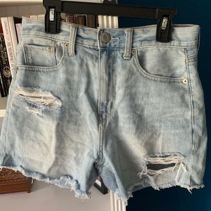 Oversized mom jean shorts, high waist